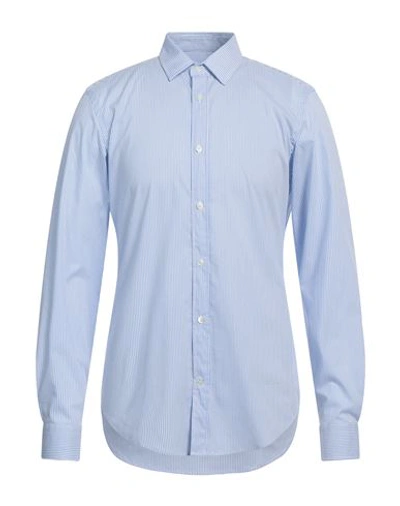 Grifoni Man Shirt Sky Blue Size 15 ¾ Cotton, Polyamide, Elastane