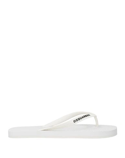 DSQUARED2 DSQUARED2 MAN THONG SANDAL OFF WHITE SIZE 13 RUBBER