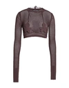 Andreädamo Andreādamo Woman Sweater Dark Brown Size M Viscose, Polyester, Polyamide, Elastane