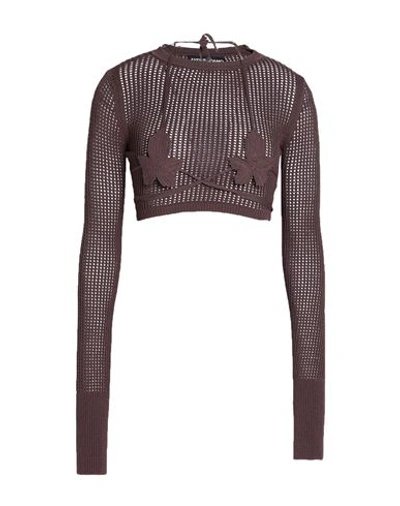 Andreädamo Andreādamo Woman Sweater Dark Brown Size M Viscose, Polyester, Polyamide, Elastane