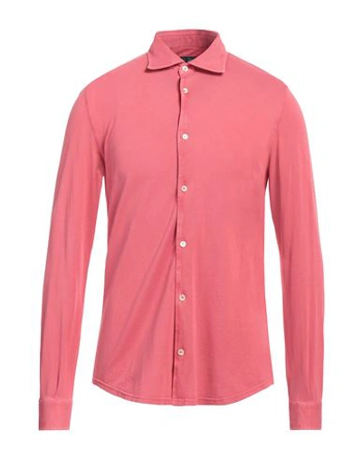 Fedeli Man Shirt Magenta Size 50 Cotton In Magenta