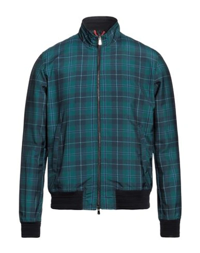 Isaia Man Jacket Dark Green Size 46 Polyester