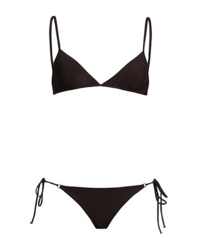 Siyu Woman Bikini Dark Brown Size 4 Polyamide, Elastane In Brown