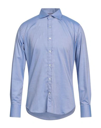 Brooksfield Man Shirt Light Blue Size 15 Cotton