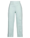 D-exterior D. Exterior Woman Pants Turquoise Size 10 Linen, Elastane In Blue