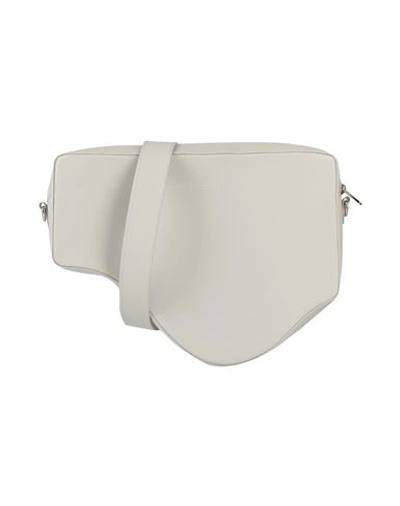 Mm6 Maison Margiela Woman Cross-body Bag Light Grey Size - Cow Leather, Zinc, Aluminum, Ramie