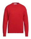 Jil Sander Man Sweater Red Size 38 Wool, Cashmere