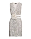 Hanita Woman Mini Dress Beige Size M Polyester, Elastane