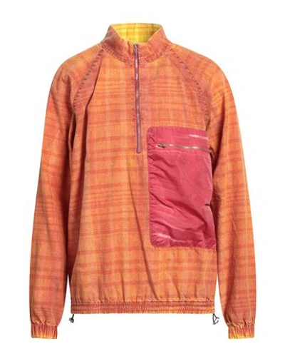 Ranra Orange Striped Half-zip Sweatshirt