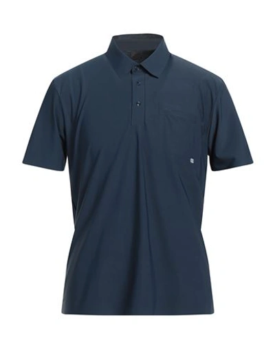 Duno Man Polo Shirt Navy Blue Size L Polyamide, Elastane In Navy Blue