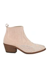 Je T'aime Woman Ankle Boots Light Pink Size 7 Leather