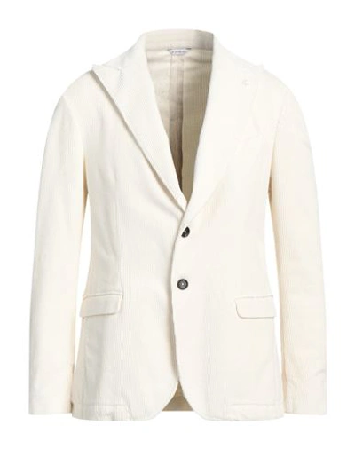 Manuel Ritz Man Blazer Off White Size 40 Cotton, Elastane