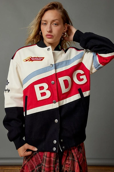 Bdg Streeter Moto Jacket In Neutral, Women's At Urban Outfitters