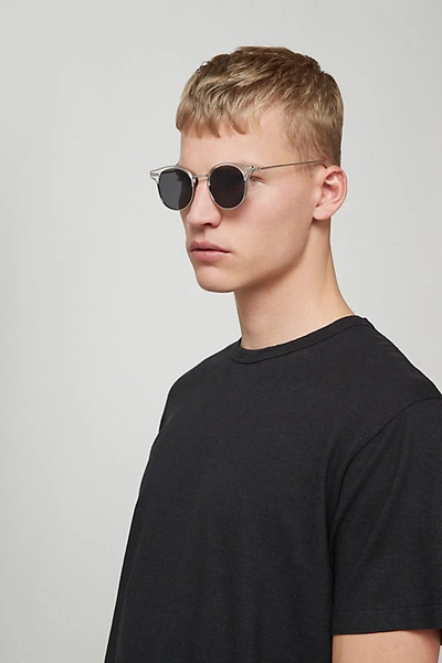 Urban Outfitters Tommy Half Frame Round Sunglasses In Silver, Men's At