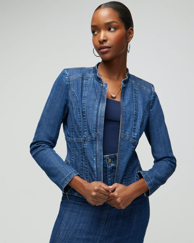 Denim Blazer Whbm Blazer White House Black Market Blue Denim - Main Image