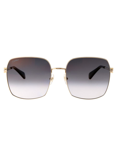 Cartier Sunglasses In 001 Gold Gold Grey