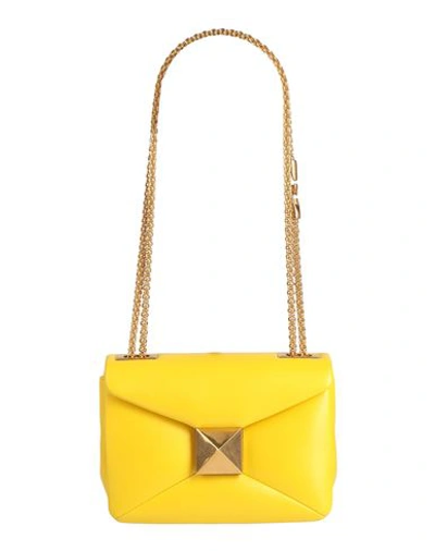 Valentino Garavani Woman Shoulder Bag Yellow Size - Soft Leather In Yellow