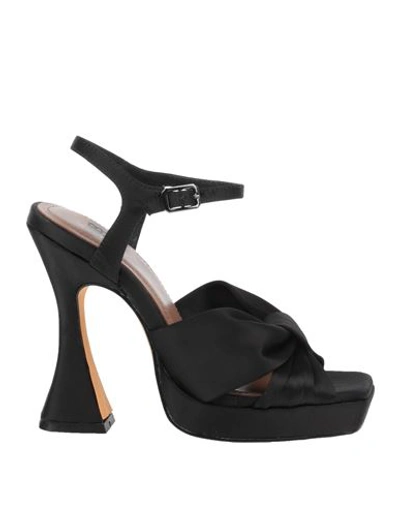 Bibi Lou Woman Sandals Black Size 5 Textile Fibers In Black