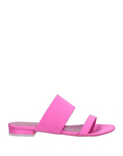 Mariæn Woman Sandals Fuchsia Size 9 Textile Fibers In Pink