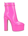 Valentino Garavani Woman Ankle Boots Fuchsia Size 8 Soft Leather In Pink