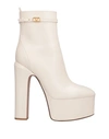 Valentino Garavani Woman Ankle Boots Off White Size 9 Soft Leather