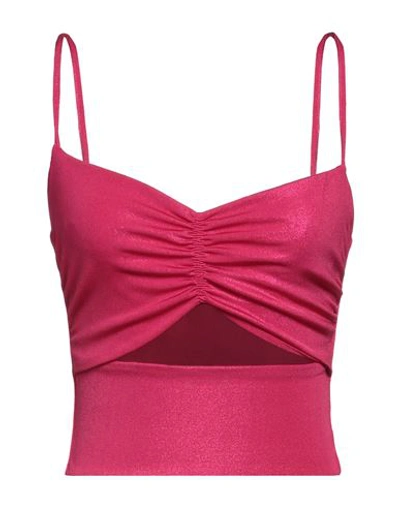 Gaelle Paris Gaëlle Paris Woman Top Fuchsia Size 4 Polyester, Elastane In Pink