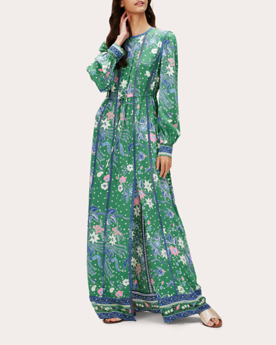 Diane Von Furstenberg Oretha Floral-print Maxi Dress In Green