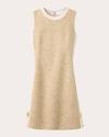 St John Gingham Eyelash Tweed Dress In Neutrals