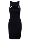 DSQUARED2 MINI BLACK SLEEVELESS RIBBED DRESS WITH CUT-OUT DETAIL IN VISCOSE BLEND WOMAN