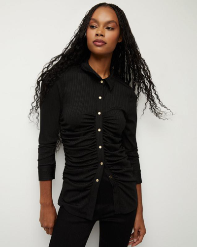 Veronica Beard Women's Koka Ruched Shirt In Black