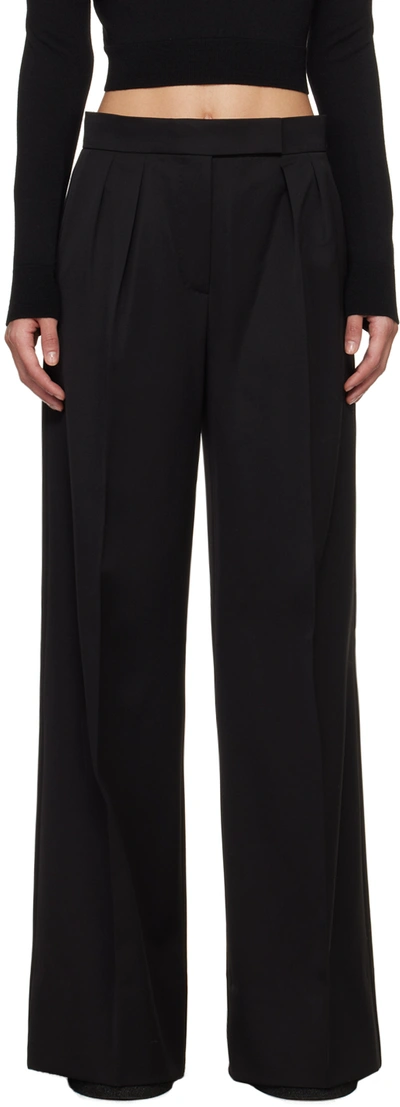 Max Mara Karub Stretch Wool Trousers In Black