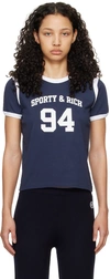 SPORTY AND RICH NAVY SR '94' SPORTS T-SHIRT