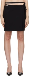 Sportmax Asymmetric Wrap Mini Skirt In 003 Black