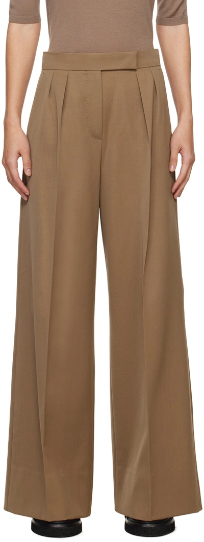 Max Mara Wide Leg Trousers In Fango