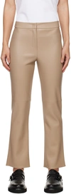 MAX MARA BEIGE SUBLIME FAUX-LEATHER TROUSERS