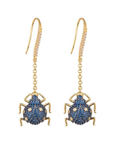 Eye Candy La Cz Lexy Beetle Dangle Earrings In Gold