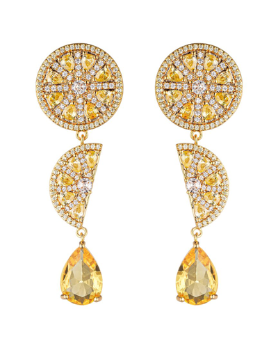 Eye Candy La Cz Lemon Squeeze Drop Earrings In Gold