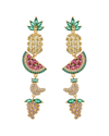 EYE CANDY LA EYE CANDY LA CZ BALI TROPICAL FRUIT DROP EARRINGS