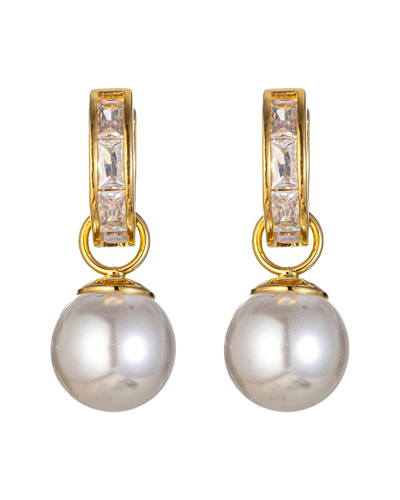Eye Candy La Pearl Cz Alessia Dangle Earrings In Gold
