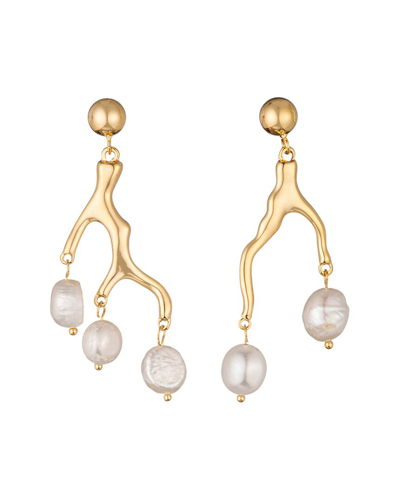 Eye Candy La Pearl Astrid Drop Earrings In Gold