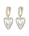 EYE CANDY LA EYE CANDY LA PEARL CZ ANNA HEART DROP EARRINGS