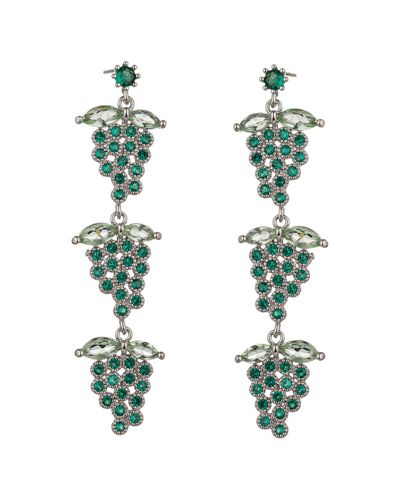 Eye Candy La Cz Grape Drop Earrings In Green