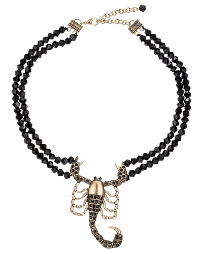 Eye Candy La Scorpio Statement Beaded Necklace In Black