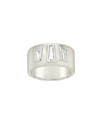STERLING FOREVER STERLING FOREVER RHODIUM PLATED CZ COLSIE CIGAR BAND RING
