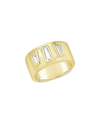 STERLING FOREVER STERLING FOREVER 14K PLATED CZ COLSIE CIGAR BAND RING