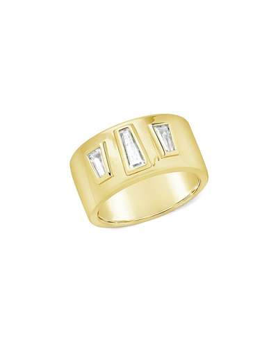 Sterling Forever Colsie Cigar Band Ring In Yellow