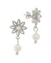 Sterling Forever Rhodium Plated 3mm-6mm Pearl Cz Esti Drop Studs