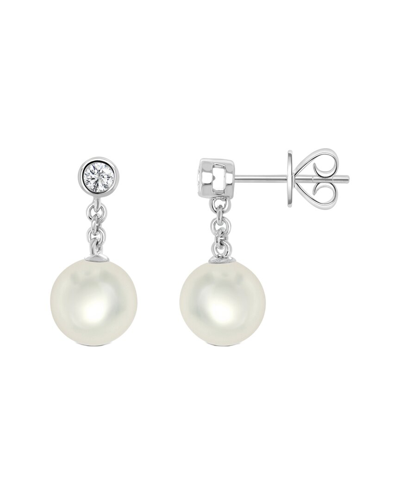 SABRINA DESIGNS SABRINA DESIGNS 14K 0.17 CT. TW. DIAMOND & PEARL DANGLE EARRINGS