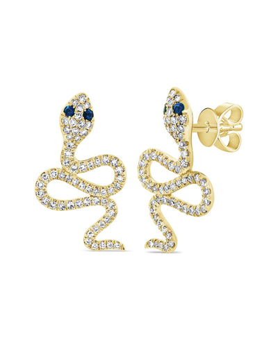 Sabrina Designs 14k 0.36 Ct. Tw. Diamond & Sapphire Snake Earrings In Gold