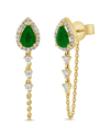 SABRINA DESIGNS SABRINA DESIGNS 14K 1.16 CT. TW. DIAMOND & EMERALD DANGLE CHAIN EARRINGS